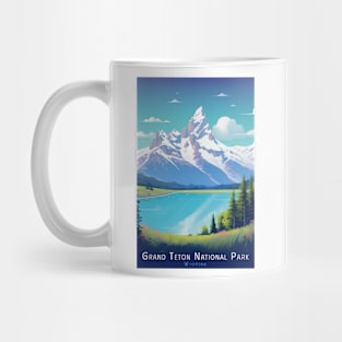 Grand Teton National Park Travel Poster Mug